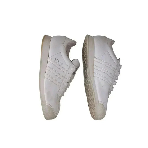 Adidas Samoa White Leather Low Top Casual Shoes Sneakers G21251 Womens Size 7 - Picture 6 of 10